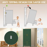 71" Metal Armoire Wardrobe Closet, Metal Wardrobe Cabinet with Hanging Rod (Green) GAIOUS