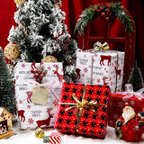 WRAPAHOLIC 30 Inch Christmas Wrapping Paper Roll - Jumbo Roll Rustic Holiday Woodland Scenes - Snowflake, Plaid, Reindeer - 4 Rolls - 30 Inch x 120 Inch Per Roll WRAPAHOLIC