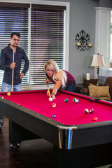 Mizerak Donovan II 8' Billiard Table with 2 Cues, Set of Billiard Balls, Triangle Brush and 2 Chalk Mizerak