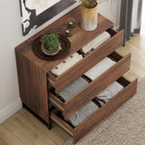 WAMPAT 3 Tier Modern Bookshelf with 12 Drawers, 72" Tall Bookcase with Black Metal Legs, Large Display Bookcase Organizers，Library Wood Bookshelves for Home Office, Living Room, Brown WAMPAT