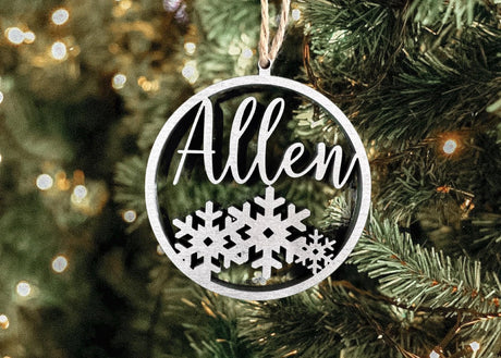 Personalized Name Ornament, Custom Family Name Ornament, Wooden Christmas Stocking Tag, Present Gift Tag Generic