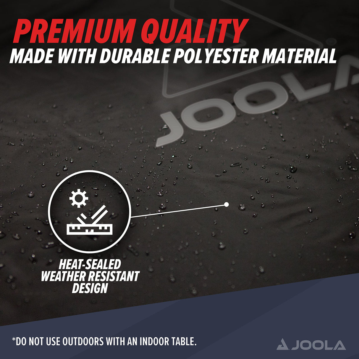JOOLA Outdoor Ping Pong Table Cover Fits Both Folding Tables & Flat Tables -Heavy Duty Waterproof Cover with PVC Coating- Dual Function, Fits 9x5 Tables in Upright or Down Positions, Indoor & Outside JOOLA