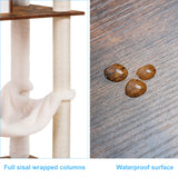 Hey-brother Wooden Cat Tree, 66.1“ Cat Furniture with Scratching Posts, Modern Cat Tower with hammocks, Toys, cat condo, Rustic Brown MPJ120SR Hey-brother