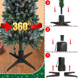 Stright 360-Degree Rotating Christmas Tree Stand, Adjustable Revolving Base for Tree Up to 7.5FT, Spinning Christmas Tree Stand with 2 Settings Trunk Diameter and One Built-in Electrical Outlet Stright