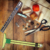 2 Pieces Sewing Gauge Sewing Measuring Tool, 5-in-1 Sliding Gauge Measuring Sewing Ruler Tool Fabric Quilting Ruler for Knitting Crafting Sewing Beginner Supplies Frienda