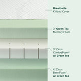 ZINUS 10 Inch Green Tea Luxe Memory Foam Mattress, Twin, Pressure Relieving, CertiPUR-US Certified, Mattress in A Box, All-New, Made in USA ZINUS