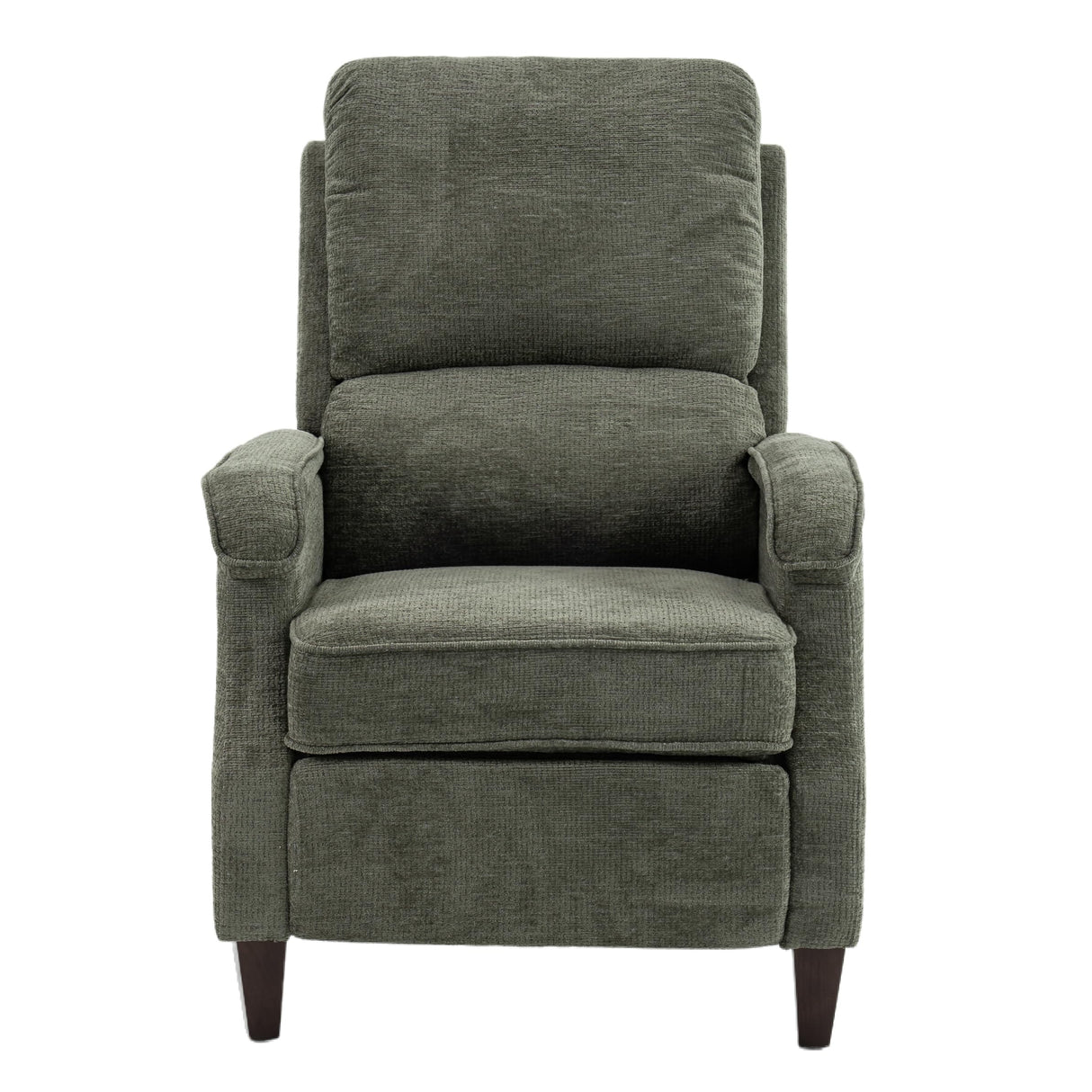 VKNOW Push Back Upholstered Recliner Chair Home Theater Seating Adjustable Modern Fabric Reclining Chair Padded Seat Backrest Recliner Sofa for Living Room (Green) VKNOW