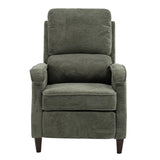 VKNOW Push Back Upholstered Recliner Chair Home Theater Seating Adjustable Modern Fabric Reclining Chair Padded Seat Backrest Recliner Sofa for Living Room (Green) VKNOW