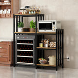 6-Tier Kitchen Baker's Rack with Power Outlet, Microwave Oven Stand with Storage Suitable for Kitchen Living Room Office Storage Shelf, Mini Fridge Stand Shelves for Spices, Pots and Pans. (Brown) Mini Quexing