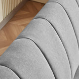 HomePop Upholstered Bergen Convertible Futon Sofa Bed, Modern Sofa Couches for Living Room, Small Spaces, Dorm, Apartment, Gray Woven HomePop