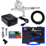 Master Airbrush Airbrushing System Kit with a G23 Multi-Purpose Gravity Feed Dual-Action Airbrush with 1/3oz. Cup and 0.3mm Tip, Mini Air Compressor, Hose, Storage Case, How-to-Airbrush ARC Link Card Master Airbrush