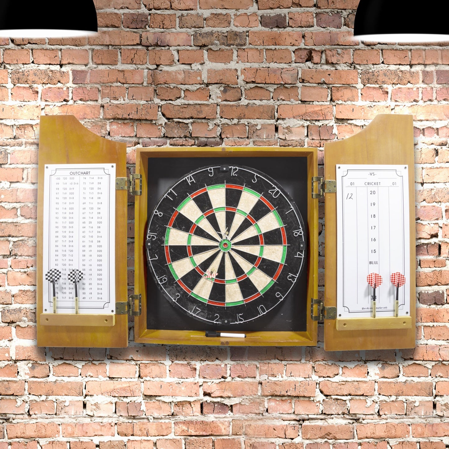 Trademark Gameroom Solid Wood Dart Cabinet Set Multi, 23.25x3x21.25 - WoodArtSupply