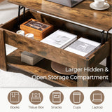 Yaheetech Vintage Coffee Table, Lift Top Coffee Table with Large Hidden Storage Shelf, Lift Tabletop Dining Table for Living Room, Home Small Space, 38.6in, Rustic Brown Yaheetech