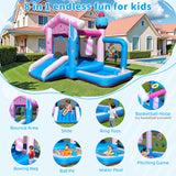 TOAOB Inflatable Bounce House - 8-in-1 Bouncer House for Kids Ages 3-6, Indoor & Outdoor Bouncy Jumping Castle Slide with Blower for Backyard Birthday Party TOAOB