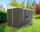 ABSCO Lean to 10 x 5 Ft. Metal Bike Shed, Aluminum and Steel Utility Tool Shed, Outdoor Storage for Backyard, Lawn, Bikes, 50 Sq. Ft., Woodland Gray ABSCO