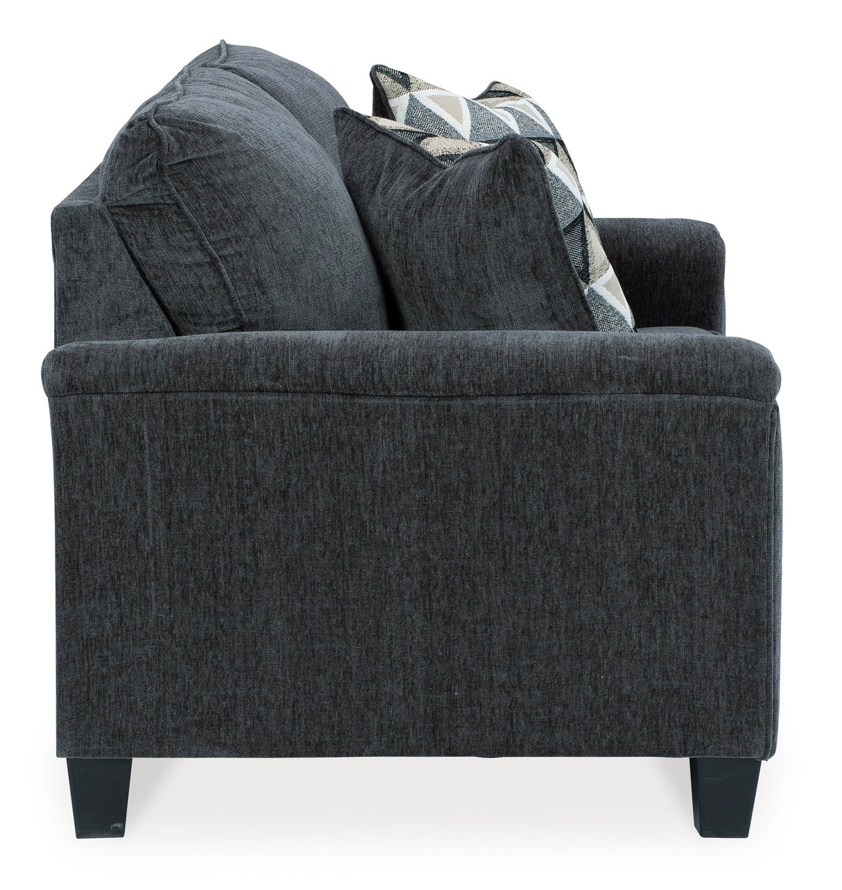 Signature Design by Ashley Abinger Chenille Contemporary Loveseat with 2 Accent Pillows, Dark Gray Signature Design by Ashley