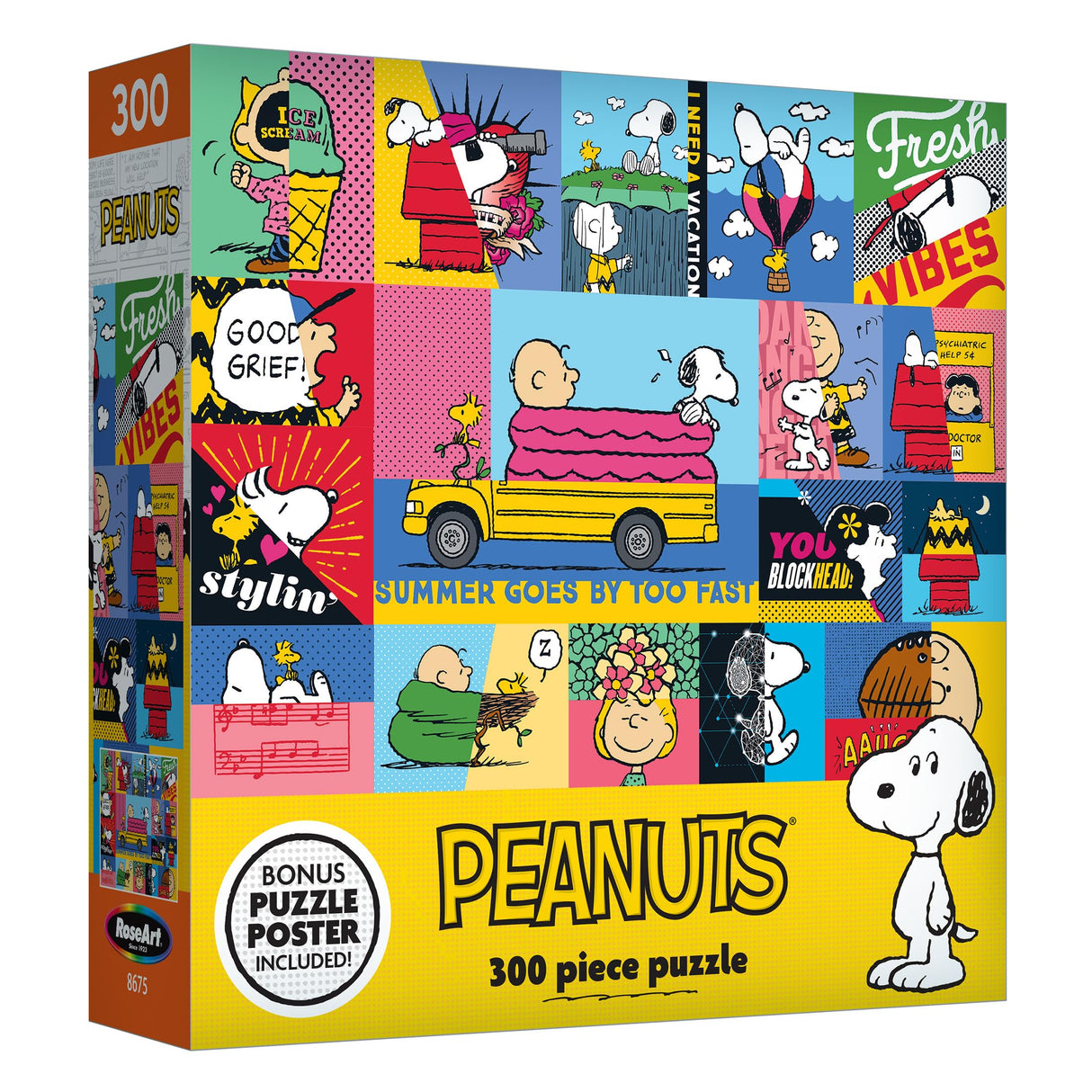 RoseArt - Peanuts - Peanuts Vibes - 300 Piece Jigsaw Puzzle for Adults RoseArt