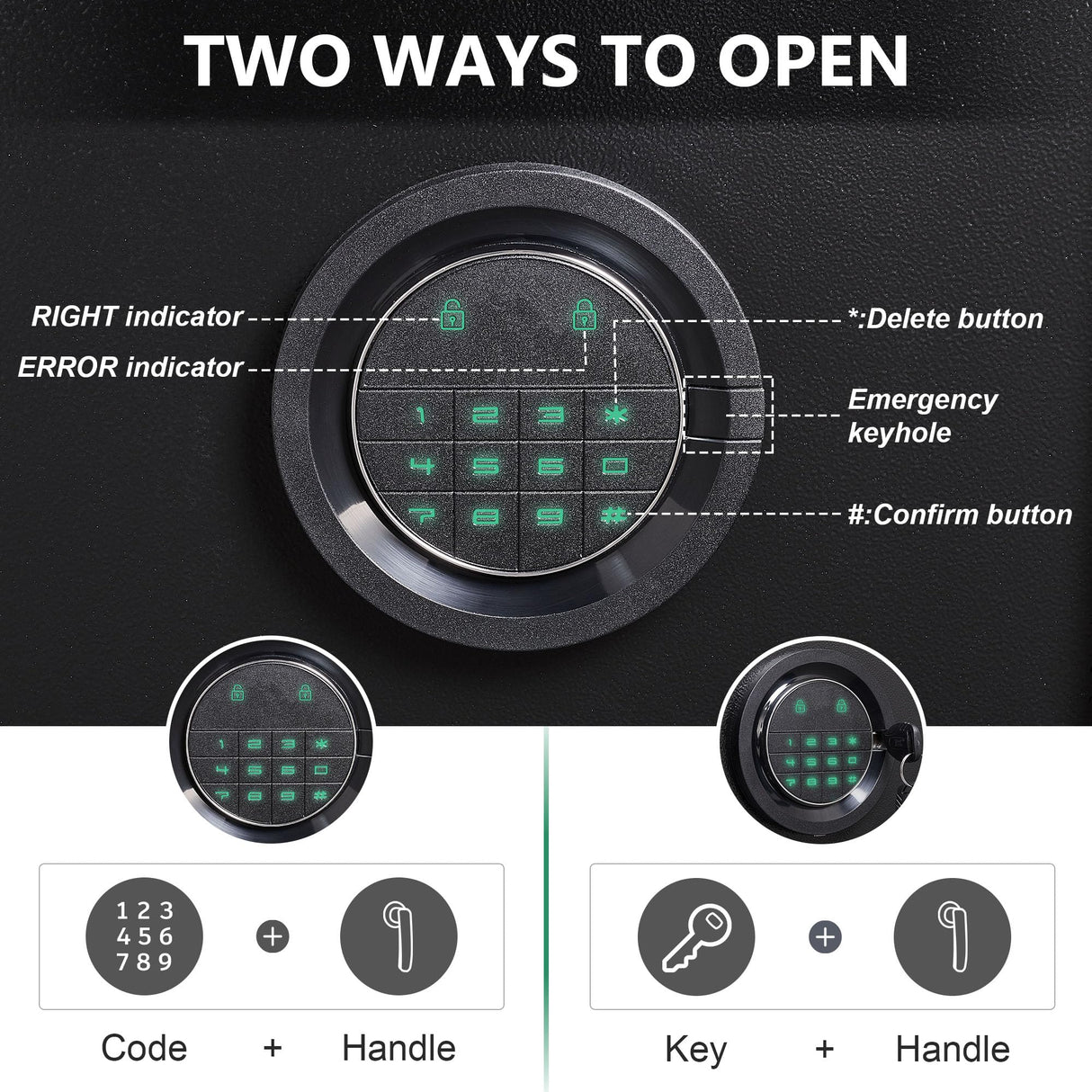 HEANVO 5 - Gun Safe Rifle, Long Gun Safe for Home Rifle and Pistols, Gun Safes & Cabinets with Drawer and Removable Shelf, Cabinet with Mute Function, Rifle Safe with LED Light HEANVO