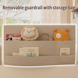 IRONCK Twin Bed Frame with Rails, Farmhouse Platform Bed with 2 Drawers, Upholstered StorageHeadboard & Charging Station for Boys Girls Teens, No Box Spring Needed, White/Walnut IRONCK