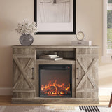 BELLEZE 47" TV Stand with 18" Electric Fireplace Heater & Media Entertainment Center Console Table for TV up to 50" with Open Storage Shelves & Cabinets - Veropeso (Ashland Pine) BELLEZE