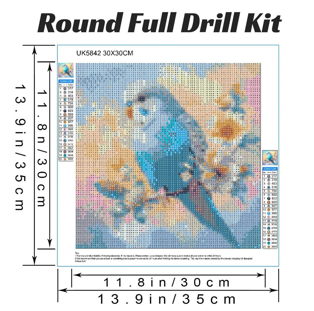 Hestarcul DIY Bird Diamond Art Kits for Adults,5D Diamond Painting Kit for Beginner,Full Round Gem Art Paint by Diamond for Home Wall Decor,Gift for Adult. Hestarcul