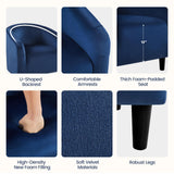 Yaheetech Velvet Club Chair, Modern Tufted Accent Chair with Armrest, Upholstered Barrel Chair with Solid Legs for Living Room/Bedroom/Study/Waiting Room, Navy Blue Yaheetech