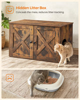 Feandrea Cat Litter Box Enclosure, Litter Box Furniture Hidden with Removable Divider, Indoor Cat House, End Table, 31.5 x 20.9 x 19.7 Inches, Rustic Brown UPCL002X01 Feandrea