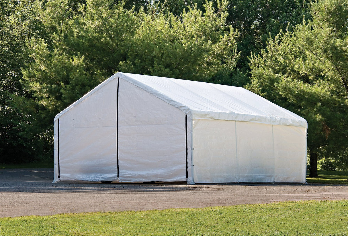 ShelterLogic SuperMax Canopy Enclosure Kit, White, 18 × 20 ft. (Frame and Canopy Sold Separately) ShelterLogic