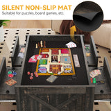 DWVO Board Game Table Living Room: 3-in-1 Game & Puzzle Table with Play Mat, 4 Drawers, Power Outlet, Removable Top (Dark Oak) DWVO