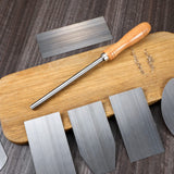 Therwen Card Scraper Burnisher and 6 Pcs Cabinet Scraper Set for Woodworking Card Woodworking Burnishing Tool Include 3 Rectangle 1 Gooseneck and Curved 1 Beveled Hand(Silver) Therwen