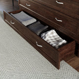 AFI, Northfield Murphy Bed Chest Queen with 6" Mattress, Storage Drawer & Built-in USB Charger, Burnt Amber AFI