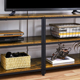 Yaheetech TV Stand for TVs Up to 70 Inches, Entertainment Center with 3-Tier Wooden Storage Shelves TV Console for Living Room, Rustic Brown Yaheetech