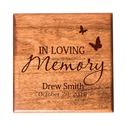 LifeSong Milestones Personalized Memorial Small Cremation Urn for Human Ashes Wooden Keepsake Urn for Ashes, Engraved Handmade Funeral Urn Holds 49 - WoodArtSupply