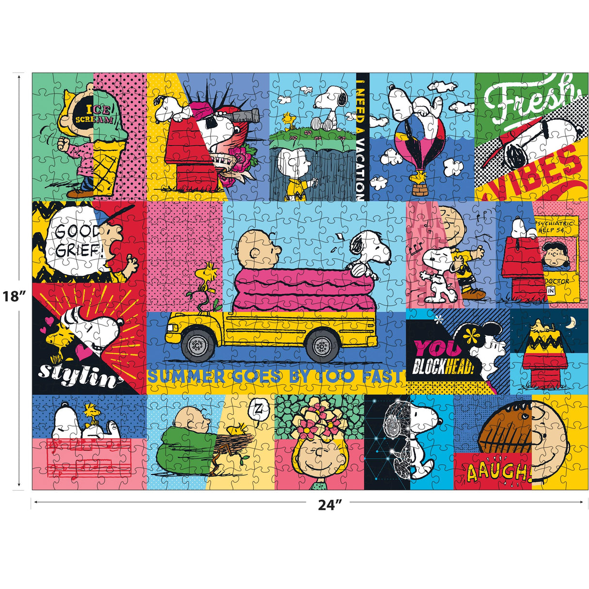RoseArt - Peanuts - Peanuts Vibes - 300 Piece Jigsaw Puzzle for Adults RoseArt