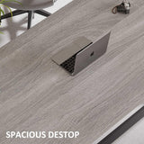IBF Computer Desk, Industrial PC Laptop Office Desk, Farmhouse Gaming Desk with Spacious Desktop, Rustic Wood Metal Writing Study Work Table for Home Office Bedroom, 47 Inch, Grey Oak IBF