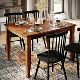 Merrick Lane Finnley 47" Solid Wood Dining Table with Decorative Sculpted Wooden Legs, Seating for 4, Walnut Matte Merrick Lane