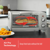 BLACK+DECKER Crisp N Bake Air Fry 4-Slice Toaster Oven, Gray, TO1785SG BLACK+DECKER