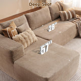 ovios 104" Cloud Sectional Couch with L-Shape Chaise,Modern Modular Sofa with Deep Seat, Upholstered Couches for Living Room Bedroom,No Assembly Required, Camel (Corduroy Fabric) ovios