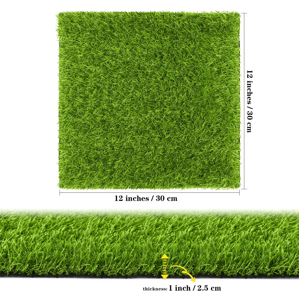 TURSTIN 6 Packs Artificial Grass Square Mat 12 x 12 Inch Fake Grass Turf Patch with Drainage Hole Synthetic Garden Grass Tiles Realistic Grass Rug for DIY Indoor Outdoor TURSTIN