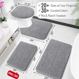 OLANLY Bathroom Rugs 30x20, Extra Soft Absorbent Chenille Bath Rugs, Rubber Backing Quick Dry, Machine Washable Bath Mats for Bathroom Floor, Tub and Shower, Home Decor Accessories, Grey OLANLY
