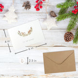 ZICOTO Beautiful Modern Rustic Christmas Cards Set of 20 - Incl. Bulk Envelopes, Matching Stickers And Storage Box - Perfect to Send Warm Holiday Wishes to Friends and Family ZICOTO