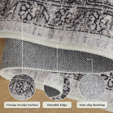 Hallway Runner Rug Washable Carpet: 2x6 Non Slip Vintage Rug with Rubber Backing Long Floor Mat for Kitchen Laundry Entryway Bathroom (Grey, 2'x6') KINOGIC