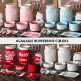 Farmhouse Canisters Sets for the Kitchen - Mason Jar Ceramic Kitchen Utensil Holder, Spoon Rest, Cute Cookie Jar, Salt & Pepper Shaker Sets, Sponge Holder, Measuring Cups & Spoons (White,17-Pc Bundle) Goodscious