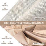 Domi 8x12FT Lean to Gazebo, Outdoor Hardtop Wall Mounted Gazebo with Sloping Galvanized Steel Roof, Aluminum Frame Mounted Gazebo with Netting and Curtain Included for Deck, Porch, Backyard domi outdoor living