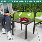 YITAHOME 3-Piece Outdoor Furniture Set, All-Weather Textile Patio Bistro Set with Pillows, Small Patio Conversation Set for Balcony Outside, Outdoor Sling Chairs and Side Table - Brown & Ivory YITAHOME