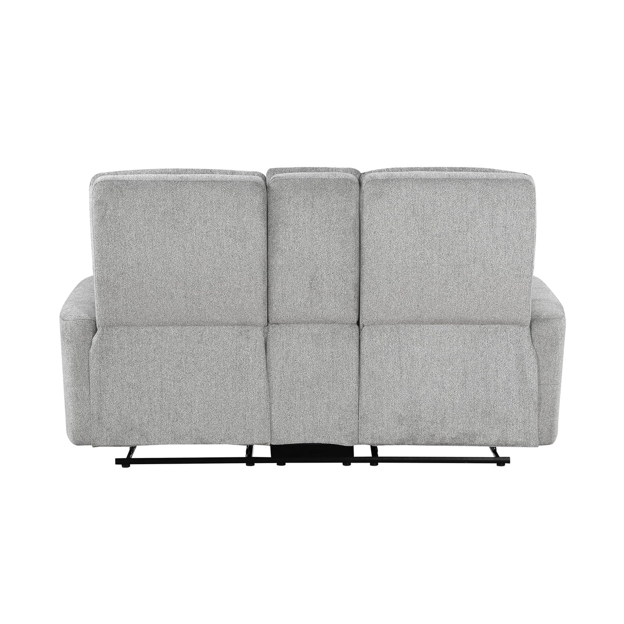 Lexicon Recliner Sofa for Living Room, Double Recliner RV Couch, Manual Wall Hugger Recliner Home Theater Seating Chenille Reclining Sofa, 58''W Loveseat with Center Console, Grey Lexicon