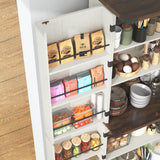 Hlivelood Farmhouse Kitchen Pantry Cabinet, 71" Tall Storage Cabinet with Adjustable Shelves & 4 Barn Doors & Drawer, Rustic Wood Cupboard for Kitchen, Dining Room, Living Room, White Hlivelood