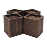 Bed Frame Riser -Furniture risers -4 Pack, 4 Inch Heavy Duty Wooden Furniture Riser- Handmade Rustic Pine Square Risers with Non-Slip Pads-, Furniture Lifters for Sofa Bed Frame Table Chair WoodArtSupply