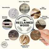 Modern Timber Craft Reclaimed Wood Fireplace Mantel Shelf | Solid Rustic American Barnwood with Floating Shelf Brackets | 2.75" Thickness | 60" L x 7" D, Oiled Modern Timber Craft