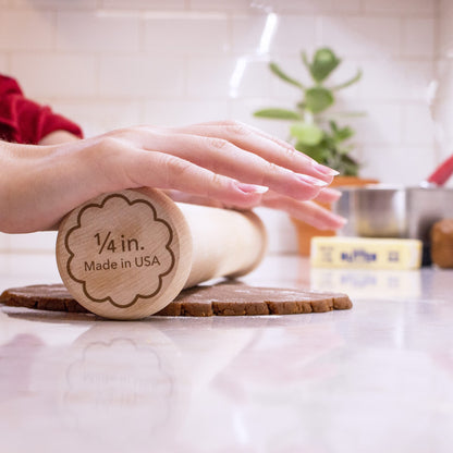 Perfect Cookie Rolling Pin 1/4-in. Fixed Depth Hardwood Made in the USA by Ann Clark